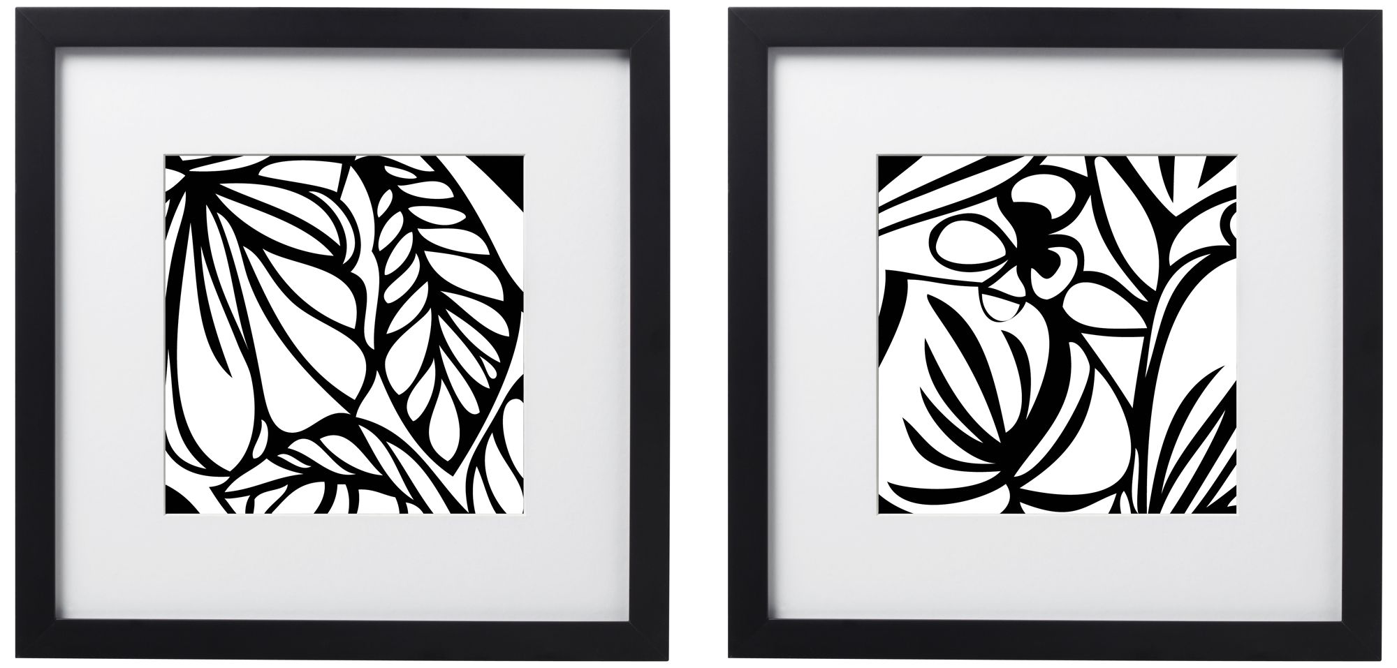 Leafy Silhouette 14" Square Wall Arts Set of 2