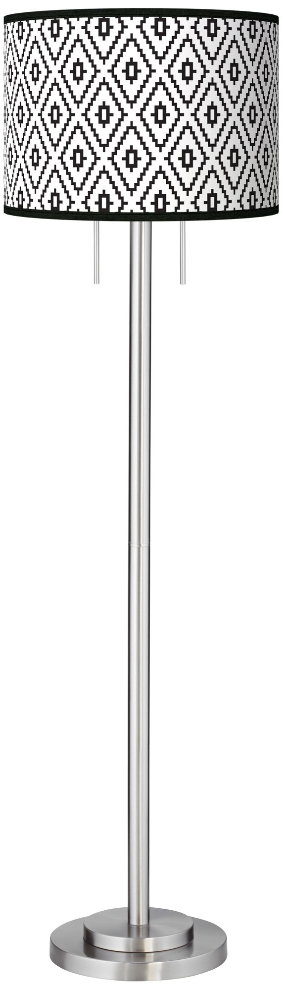 Black Diamonds Giclee Brushed Nickel Garth Floor Lamp