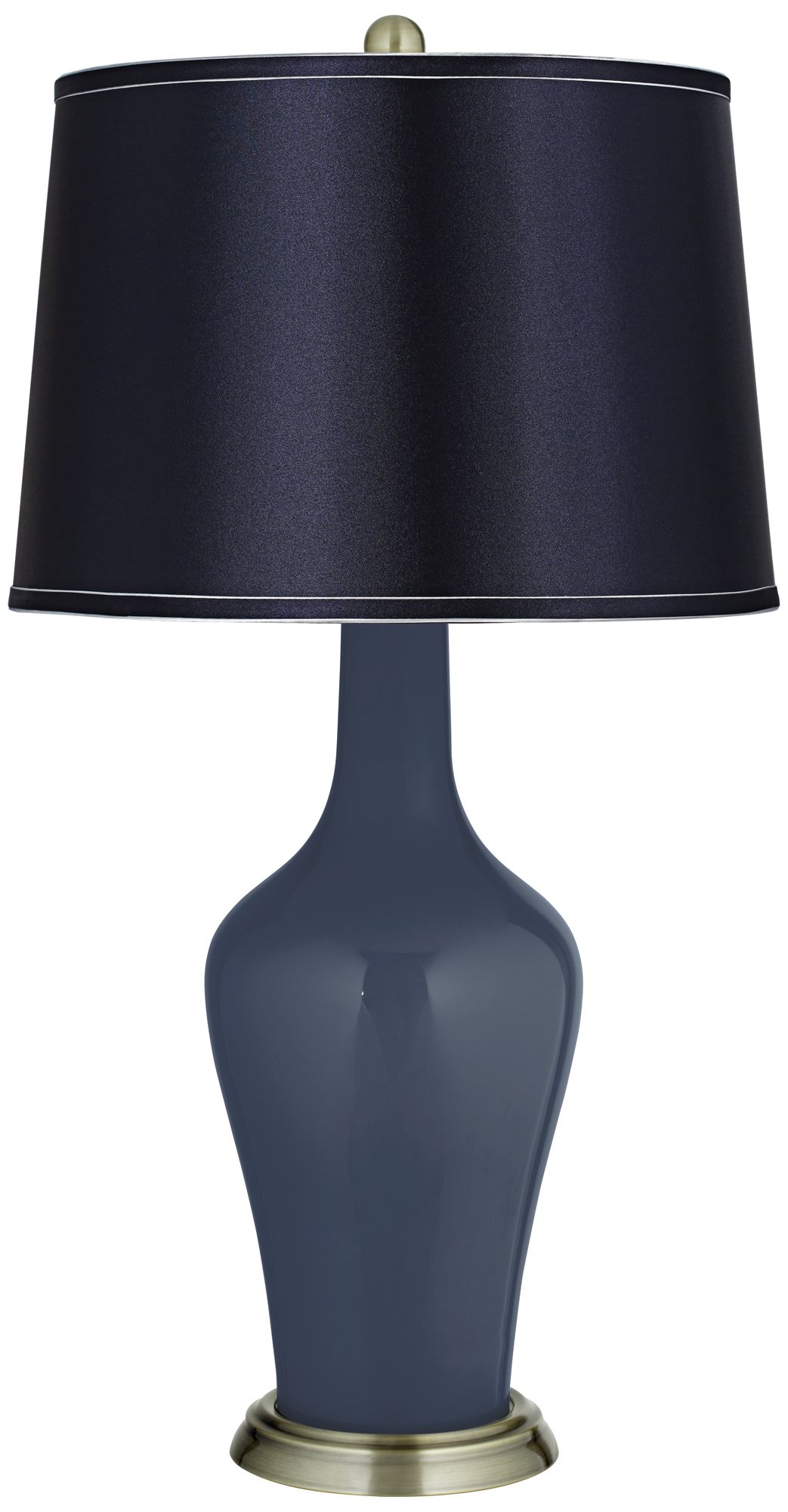 Naval Satin Navy Shade Anya Table Lamp 25P75 Lamps Plus