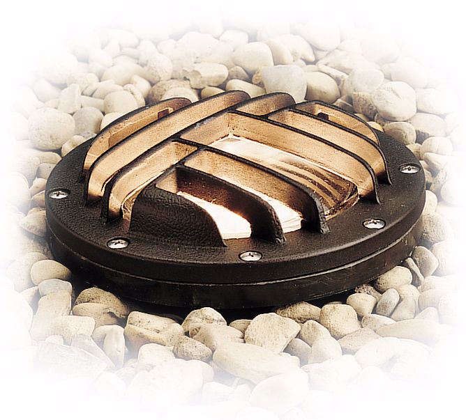 Kichler Bronze Landscape Well Light with Louvre Guard