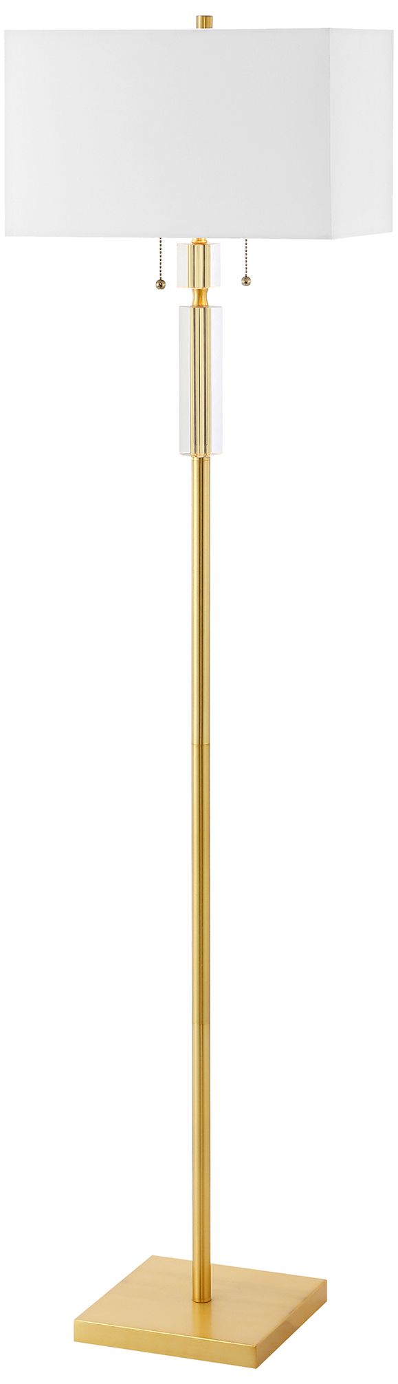 Dainolite Fernanda 60" High 2-light Modern Brass Floor Lamp