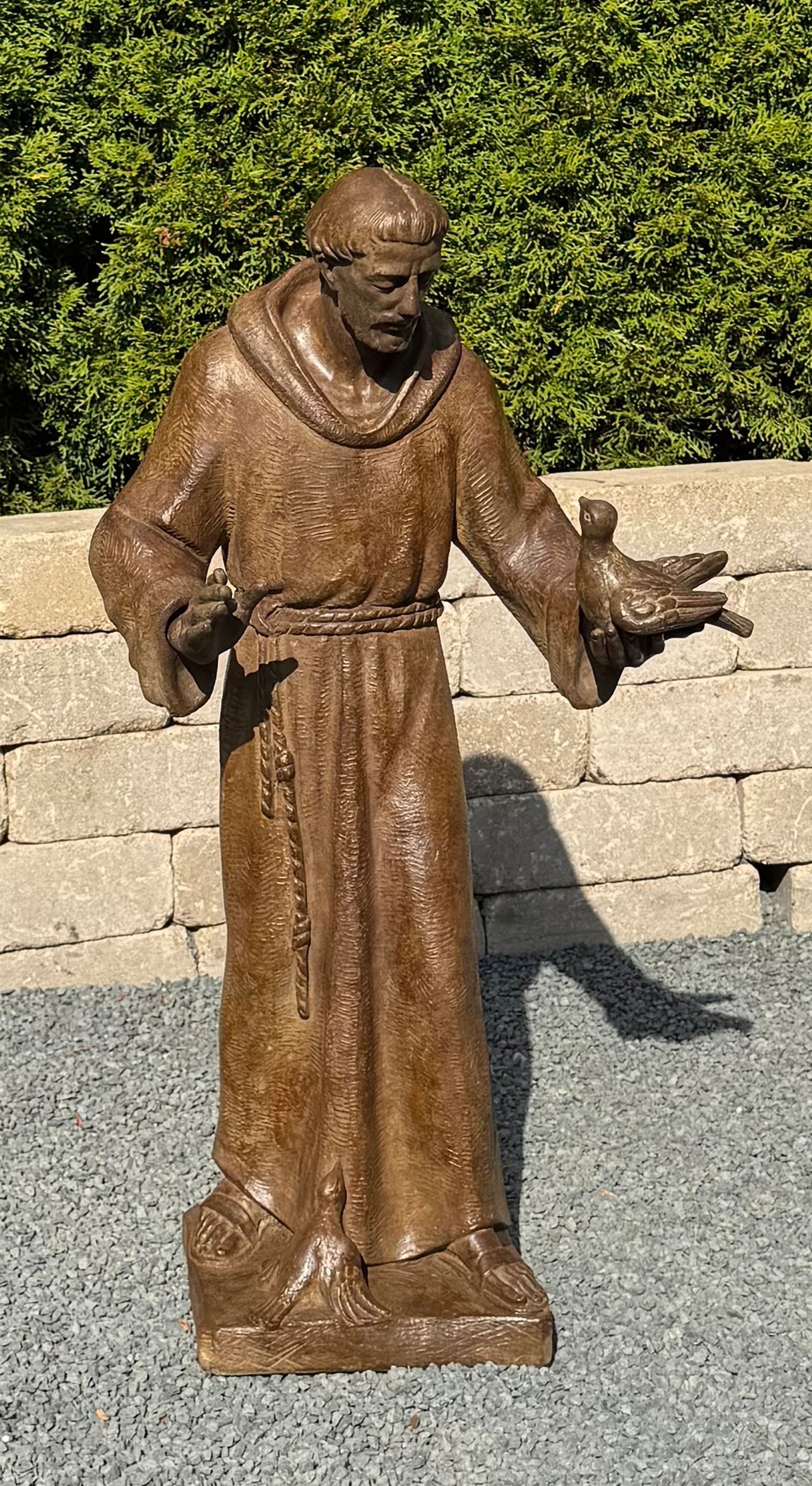 St. Francis with Birds 33" Cast Stone Garden Sculpture