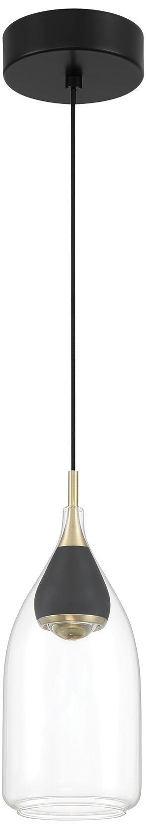 George Kovacs Arabesque Led Black And Brushed Gold Mini Pendant