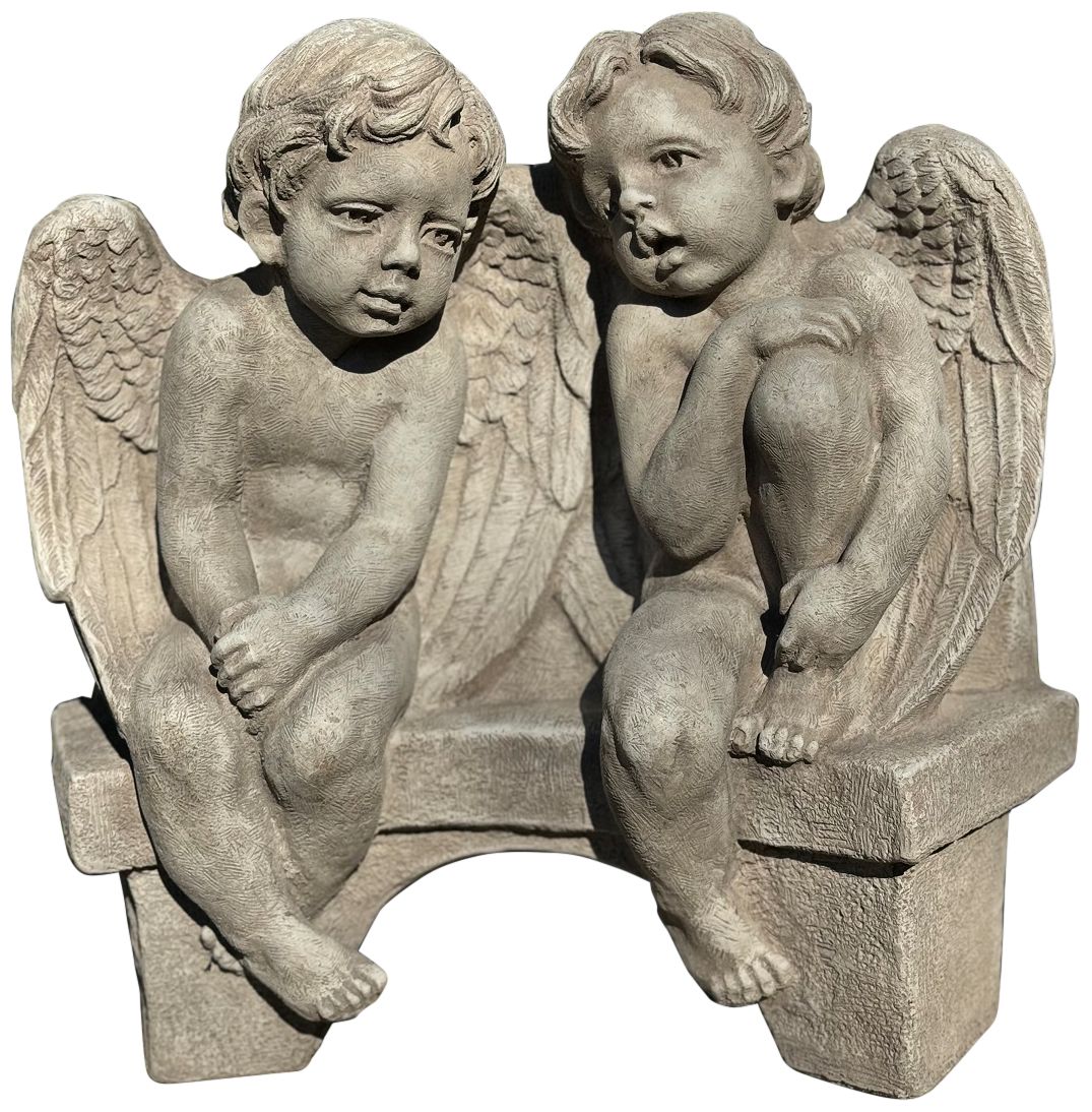 Henri Studio Cherubs on Bench 17" Wide Garden Accents