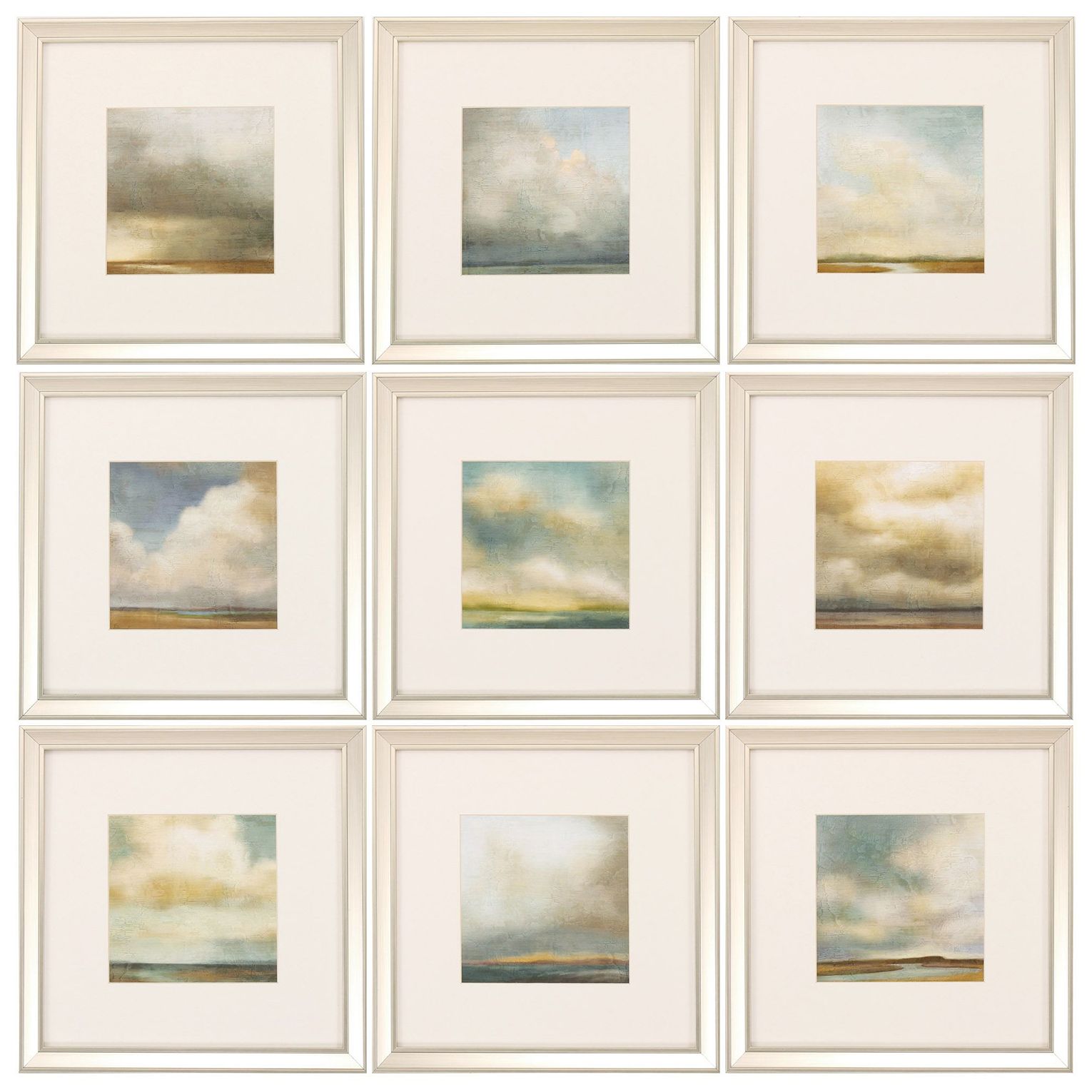 Paragon Atmosphere 16"w X 16"h Transitional Framed Art Set Of 9