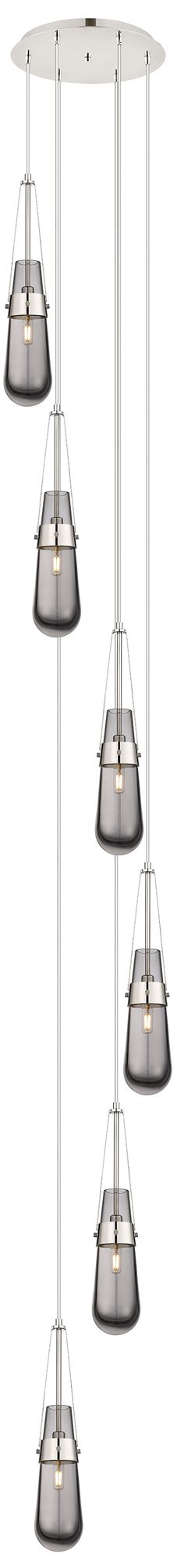 Innovations Lighting Malone 49.75"w 4 Light Matte Black Linear Pendant W/ Striped Clear Sha