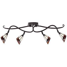Pro Track&#174; Tiffany-Style Glass Scroll Ceiling Track Light