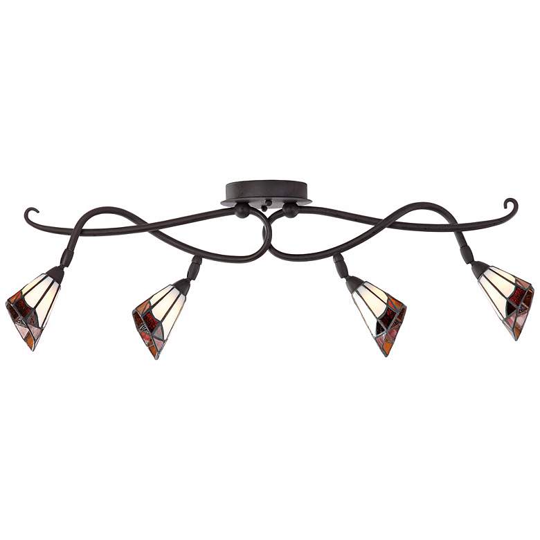 Image 2 Pro Track&#174; Tiffany-Style Glass Scroll Ceiling Track Light