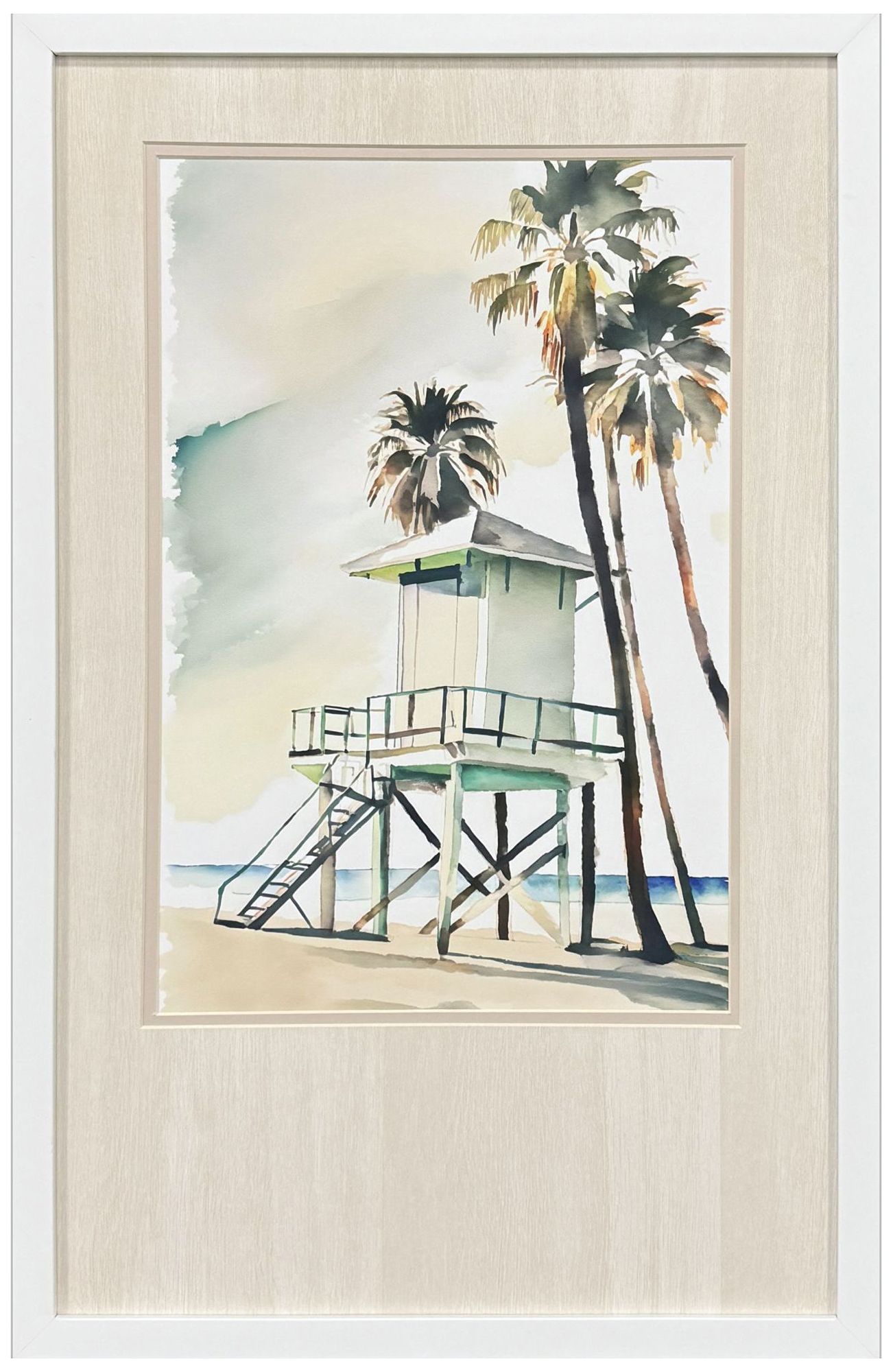 Paragon Boho Beachy Green 17"w X 27"h Coastal Framed Art