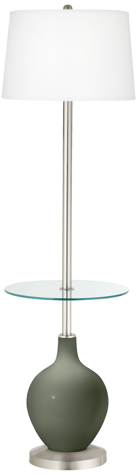 Deep Lichen Green Ovo Tray Table Floor Lamp
