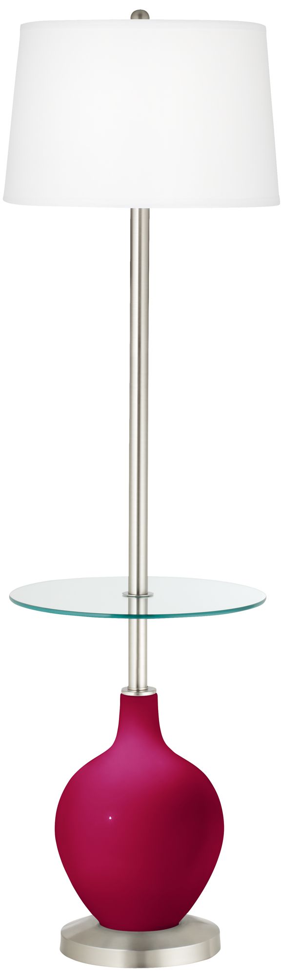 French Burgundy Ovo Tray Table Floor Lamp