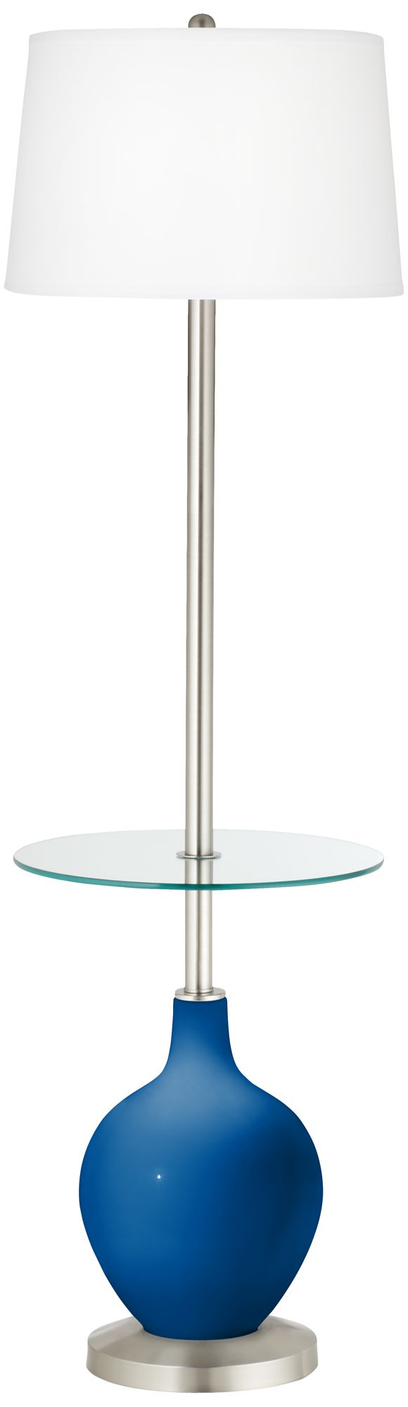 Hyper Blue Ovo Tray Table Floor Lamp by Color Plus