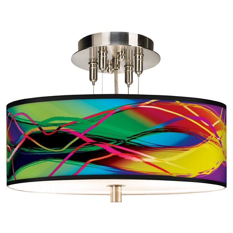 Image 1 Colors in Motion Light Giclee 14" Wide Ceiling Light