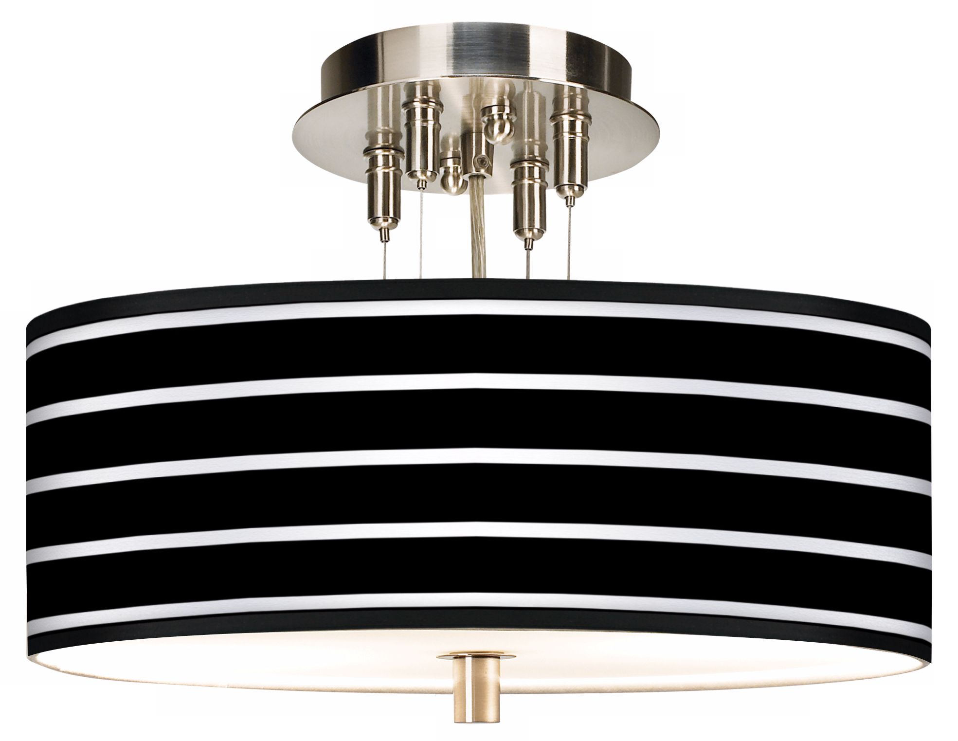 Bold Black Stripe Giclee 14" Wide Ceiling Light 26E68 Lamps Plus