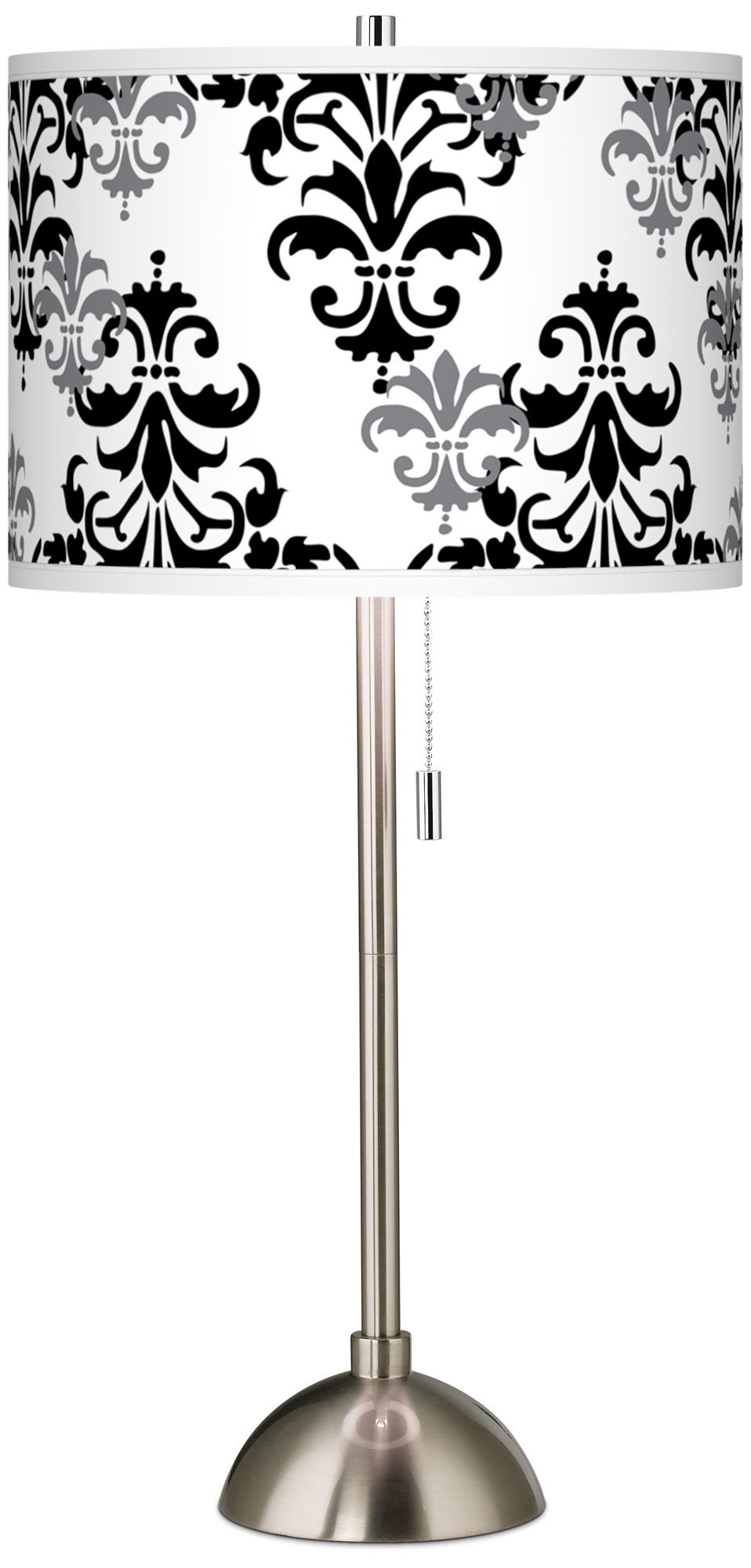 Damask Shadow Giclee Brushed Nickel Table Lamp 26g64 Lamps Plus