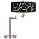 Abstract Black White Giclee Shade LED Swing Arm Desk Lamp