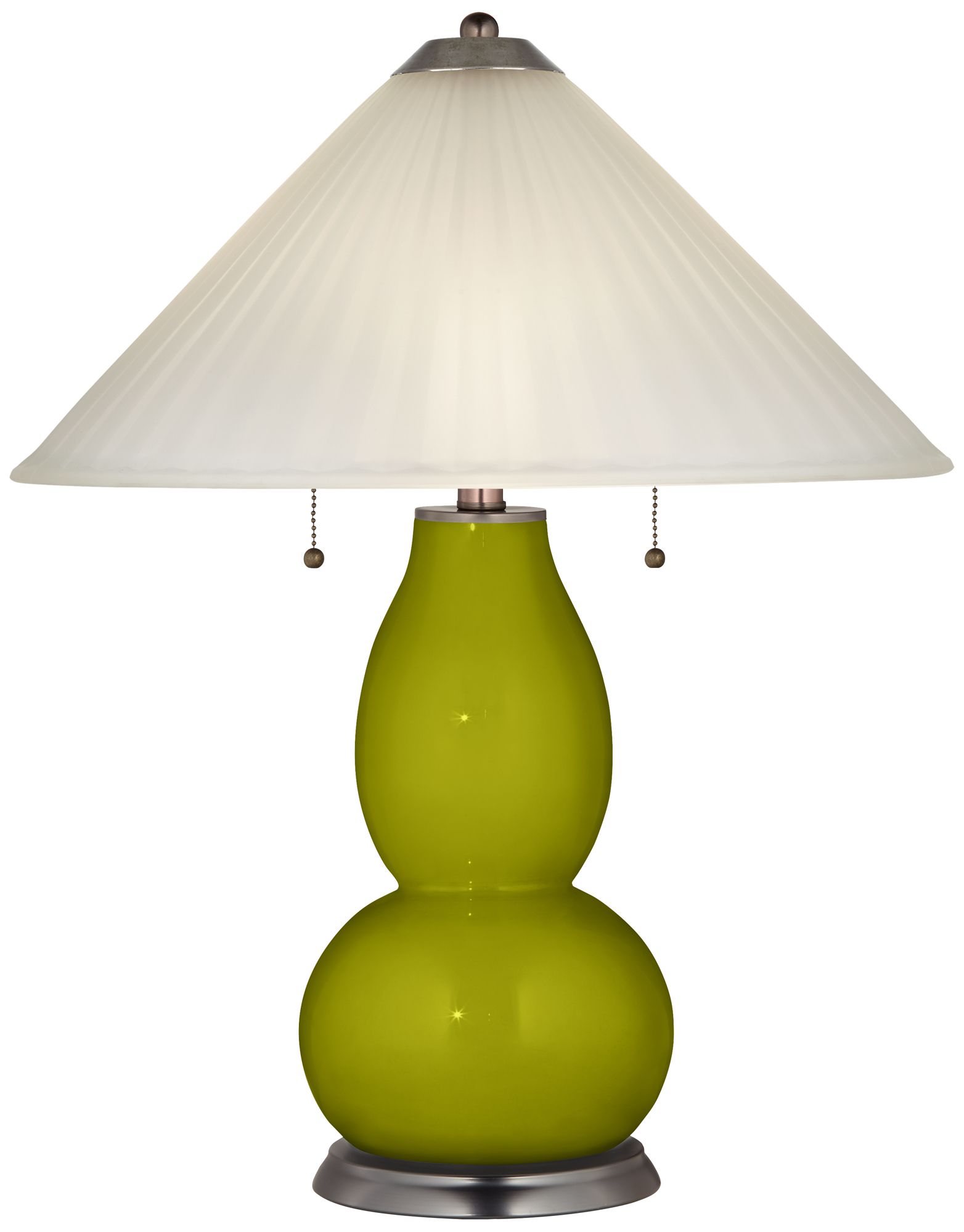 Olive Green Fulton Table Lamp with Fluted Glass Shade ...
