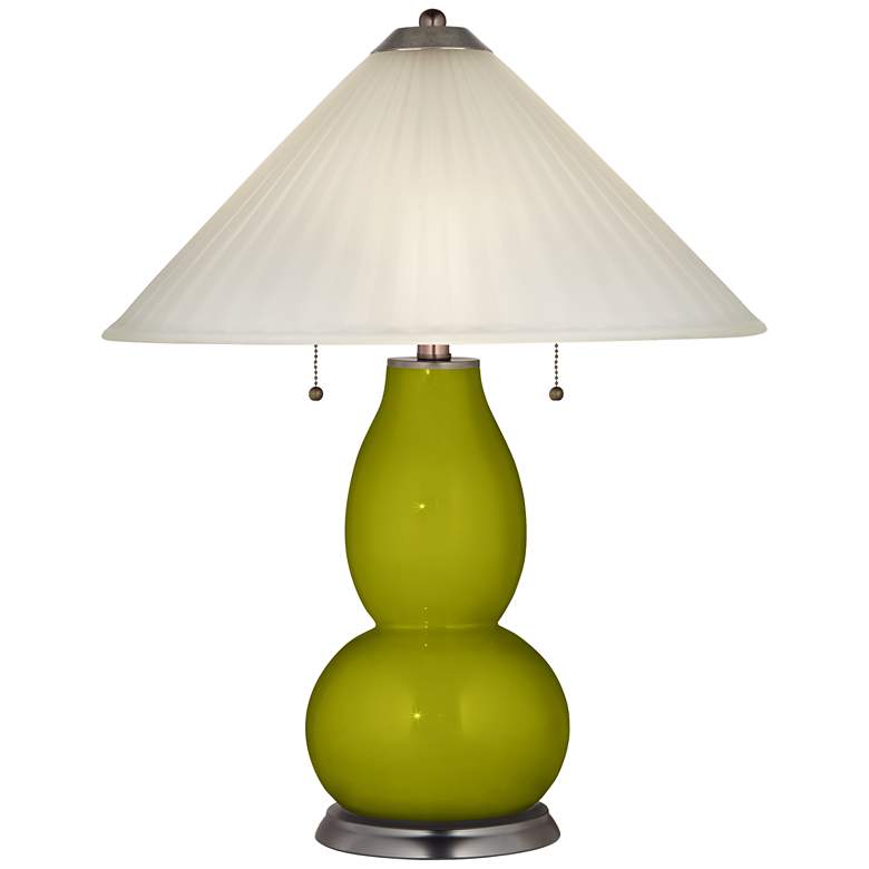 Olive Green Fulton Table Lamp with Fluted Glass Shade ...