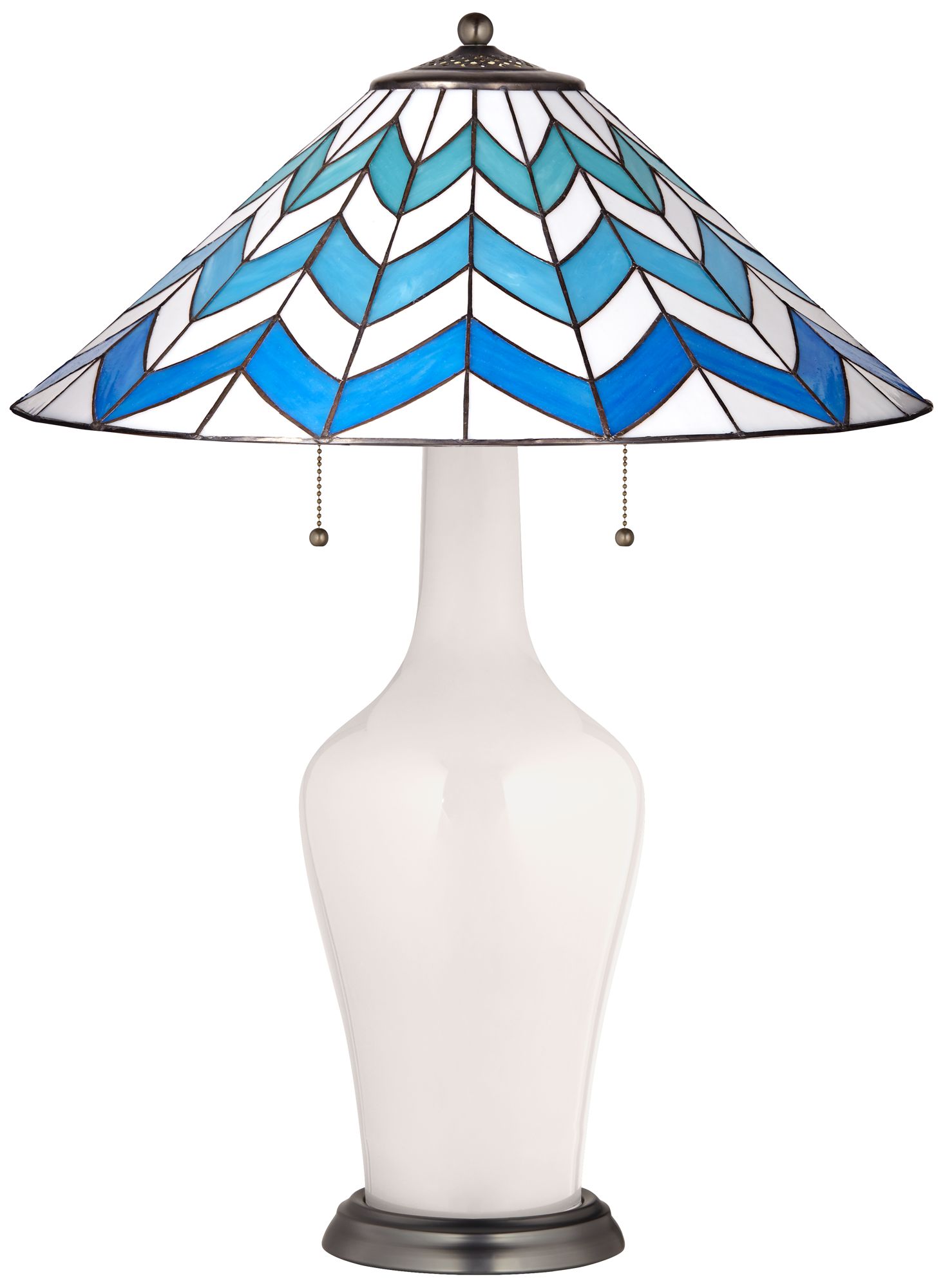 Clara Table Lamp in Smart White with Cascade Shade