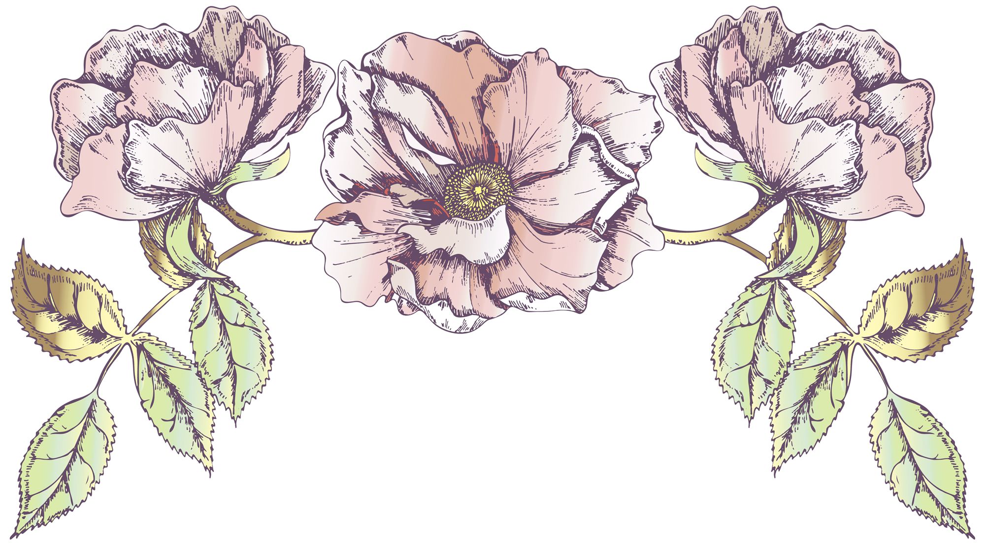 Rose Bloom Wall Decal Set – Floral Removable Decor for Walls