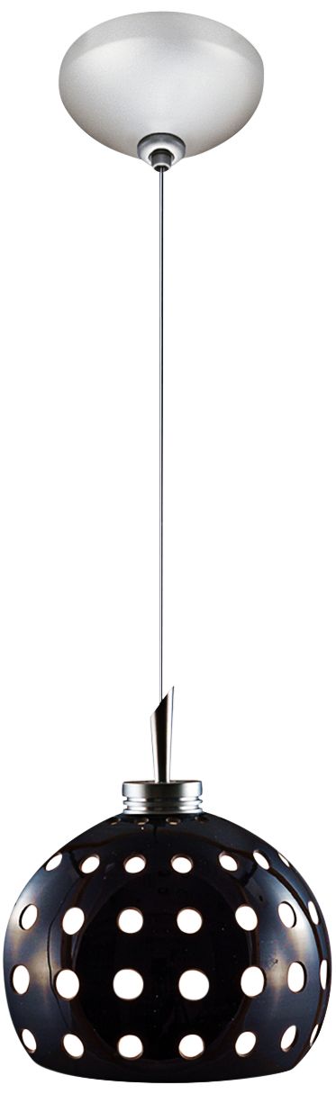 Jesco Dotty 4 3/4" Wide Black Cut Glass Mini Pendant