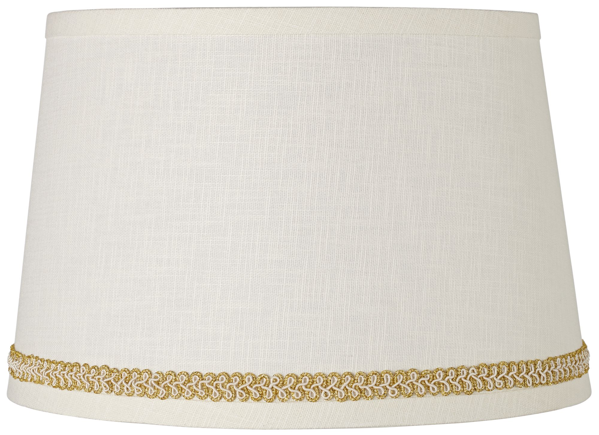 Linen Shade with Gold Ivory Trim 10x12x8 (Spider)