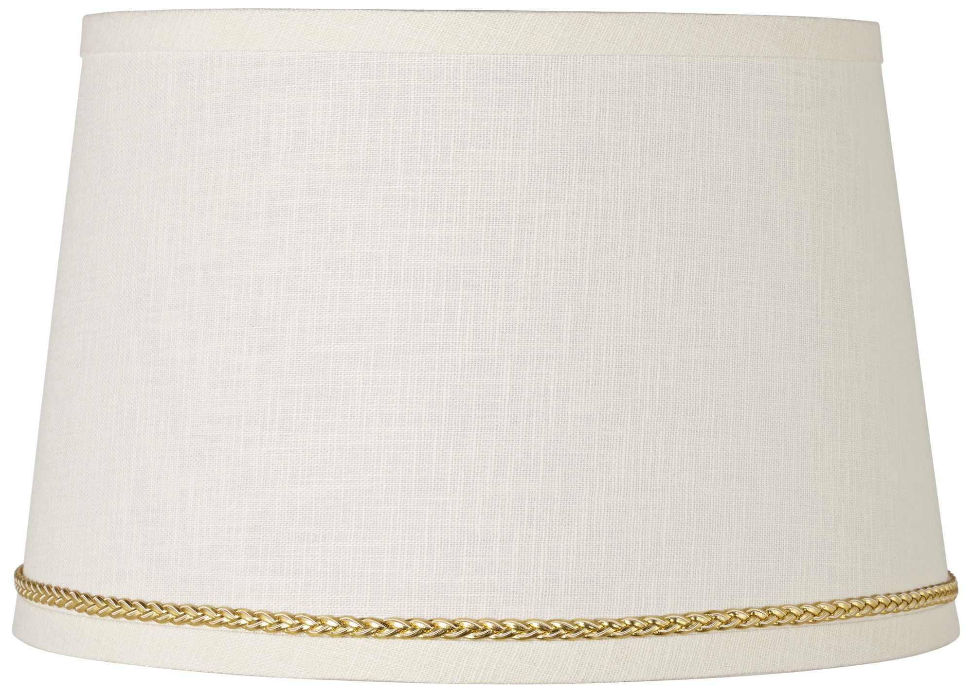 Linen Shade with Gold Luster Braid Trim 10x12x8 (Spider)