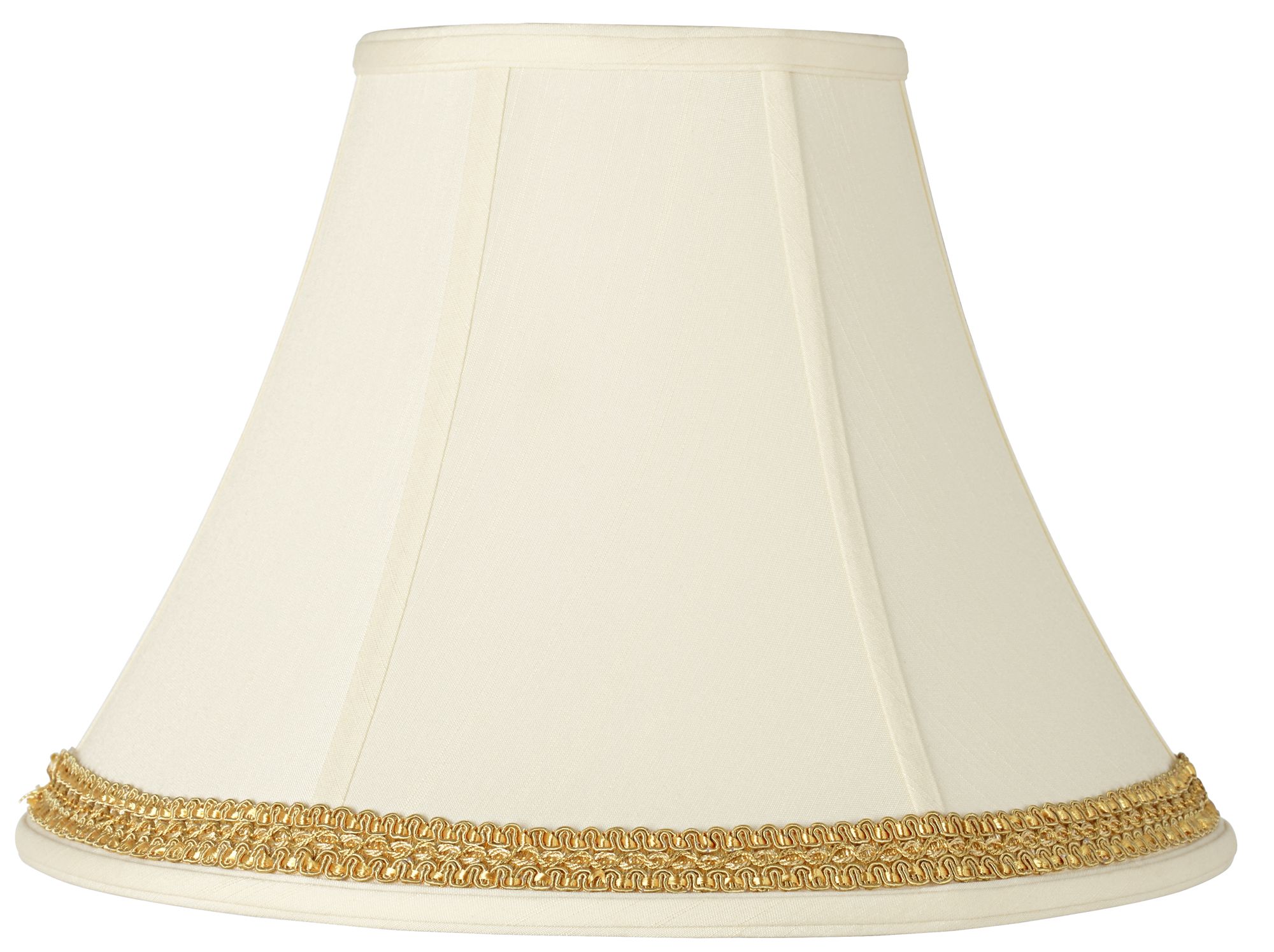 Creme Shade with Yellow Gold Ribbon Trim 7x16x12 (Spider)
