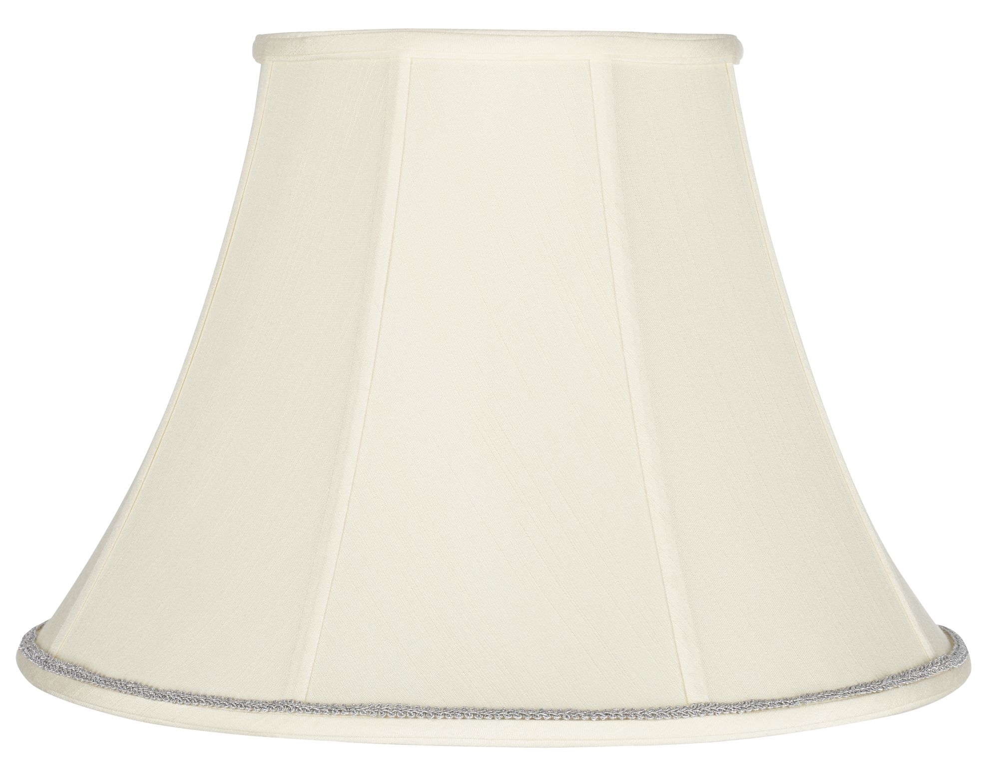 Creme Bell Shade with Silver Scroll Trim 9x18x13 (Spider)