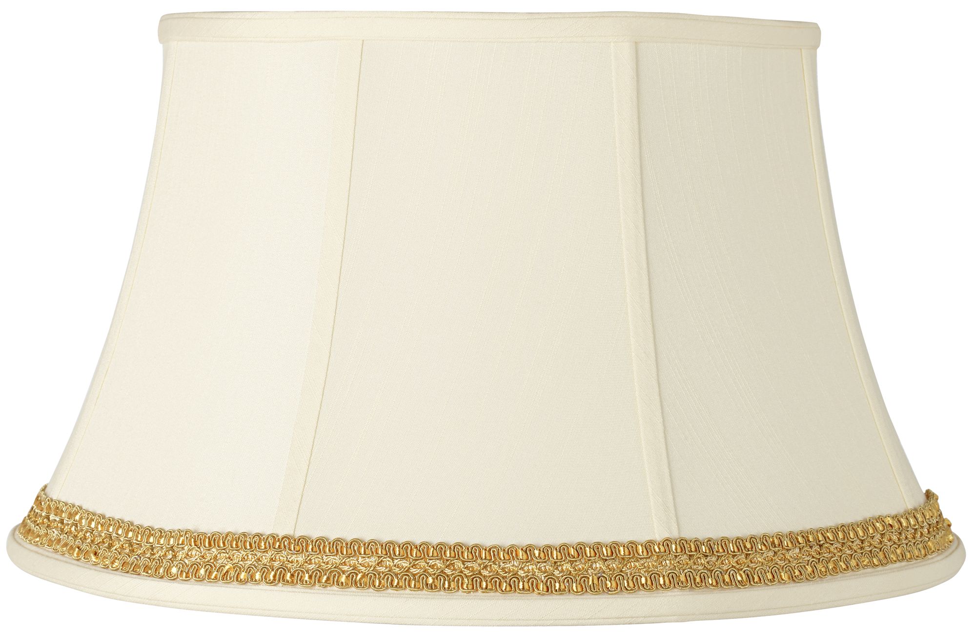 Creme Shade with Yellow Gold Ribbon Trim 13x19x11 (Spider)