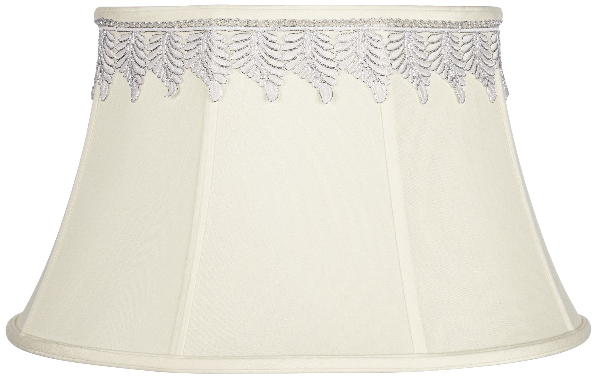 Creme Bell Shade with Metallic Leaf Trim 13x19x11 (Spider)