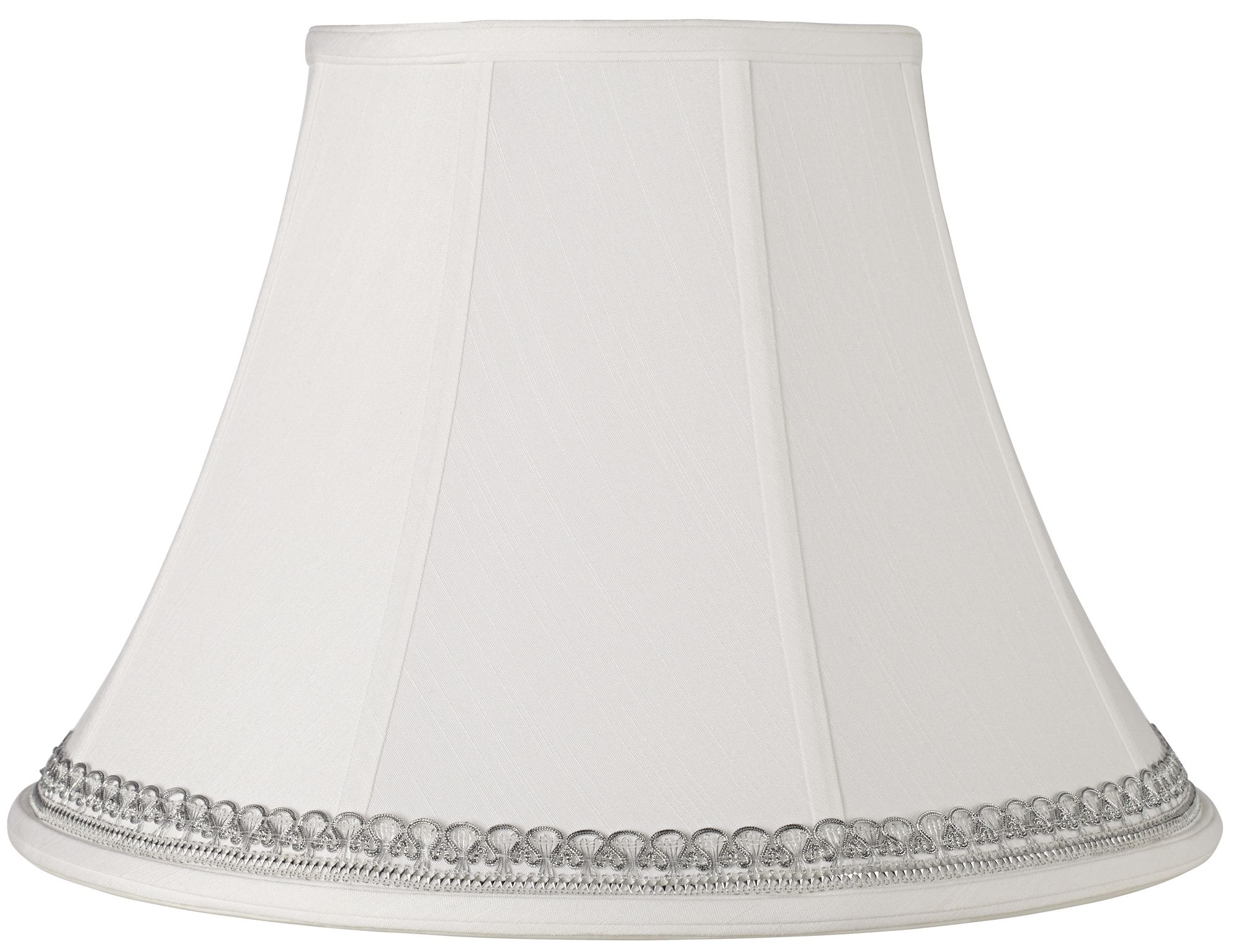 White Shade with Silver Looped Trim 9x18x13 (Spider)