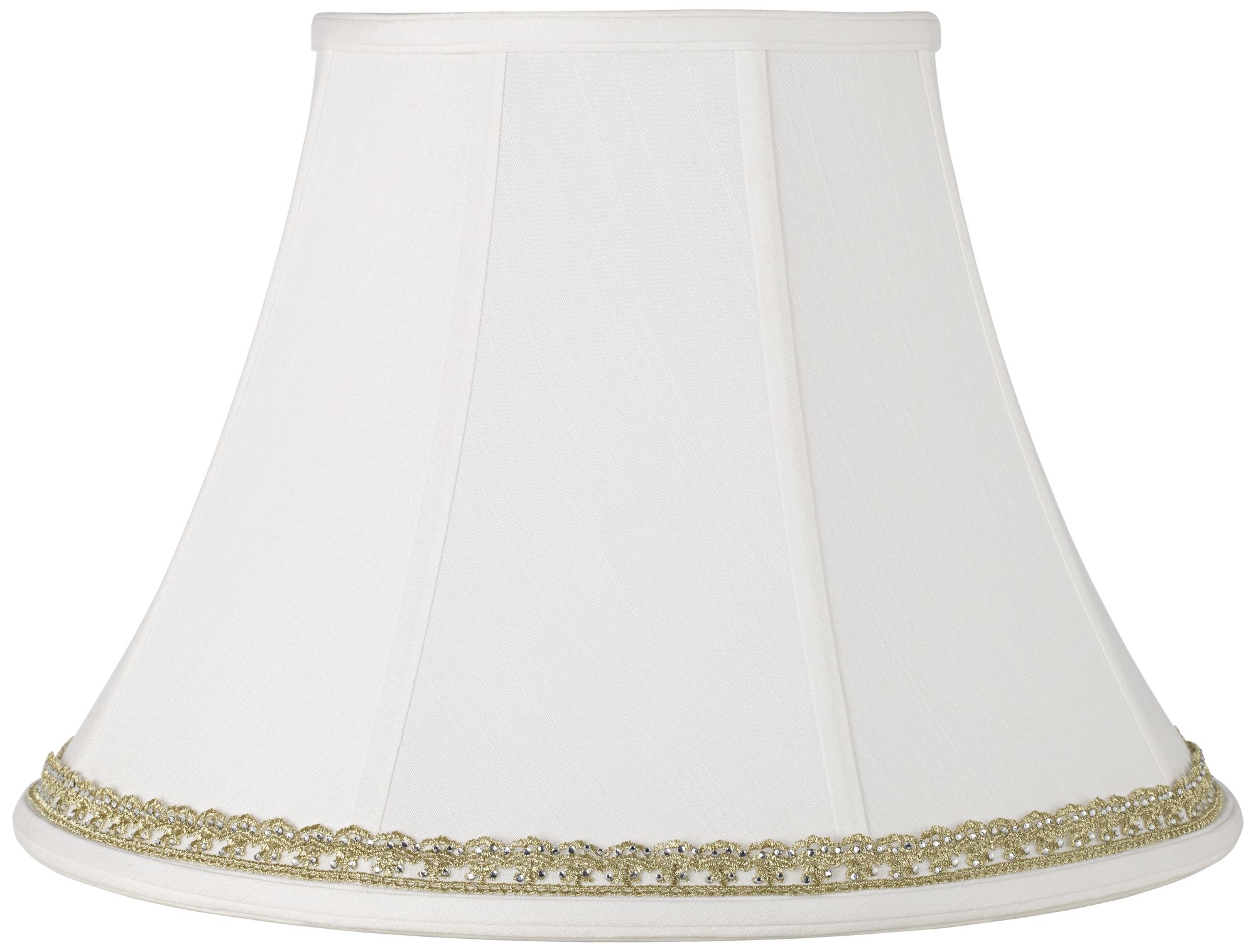 White Shade with Lace and Rhinestone Trim 9x18x13 (Spider)