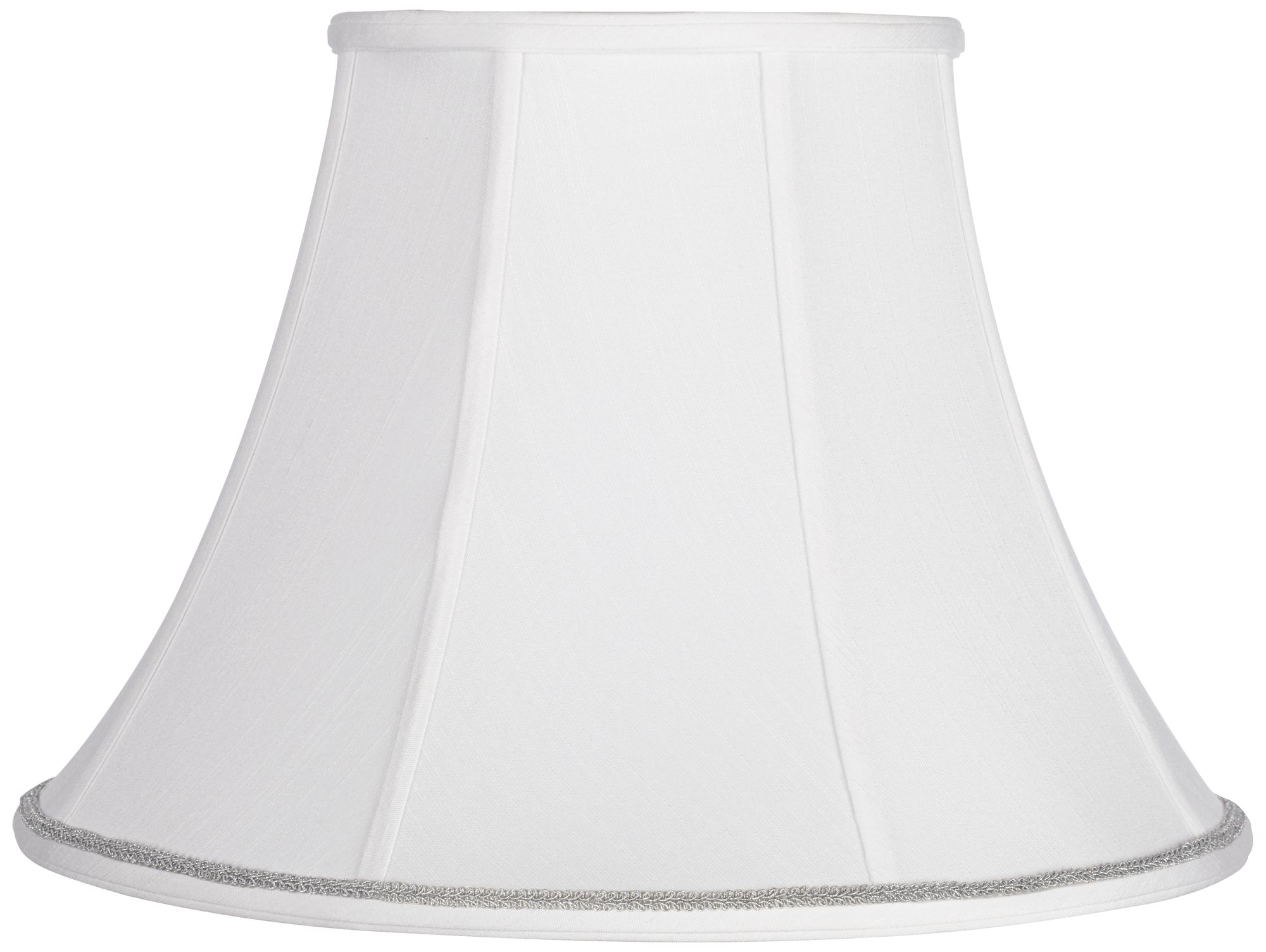 White Bell Shade with Silver Scroll Trim 9x18x13 (Spider)