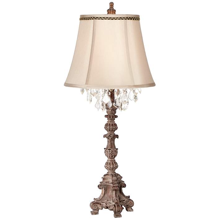 Duval French Crystal Table Lamp With, Ok Lighting Crystal Table Lamp