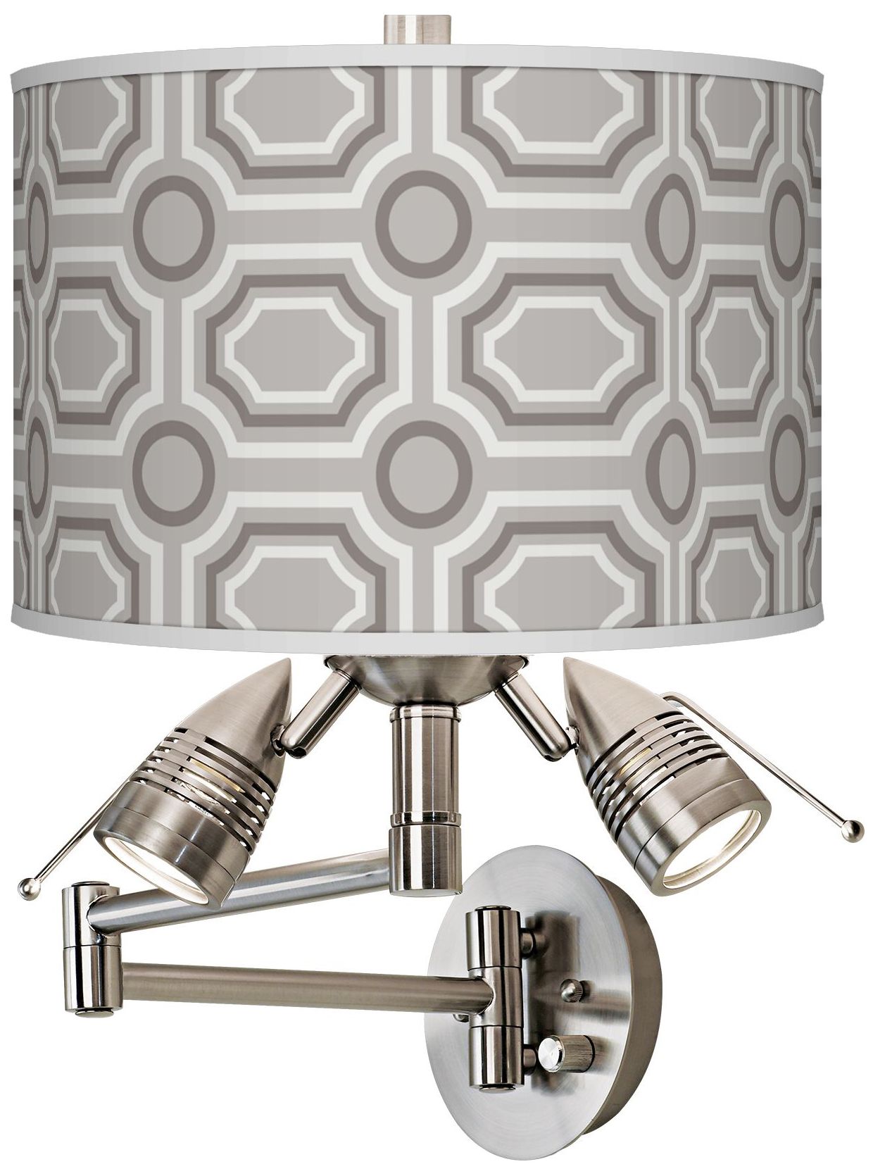 Luxe Tile Giclee Plug-In Swing Arm Wall Lamp
