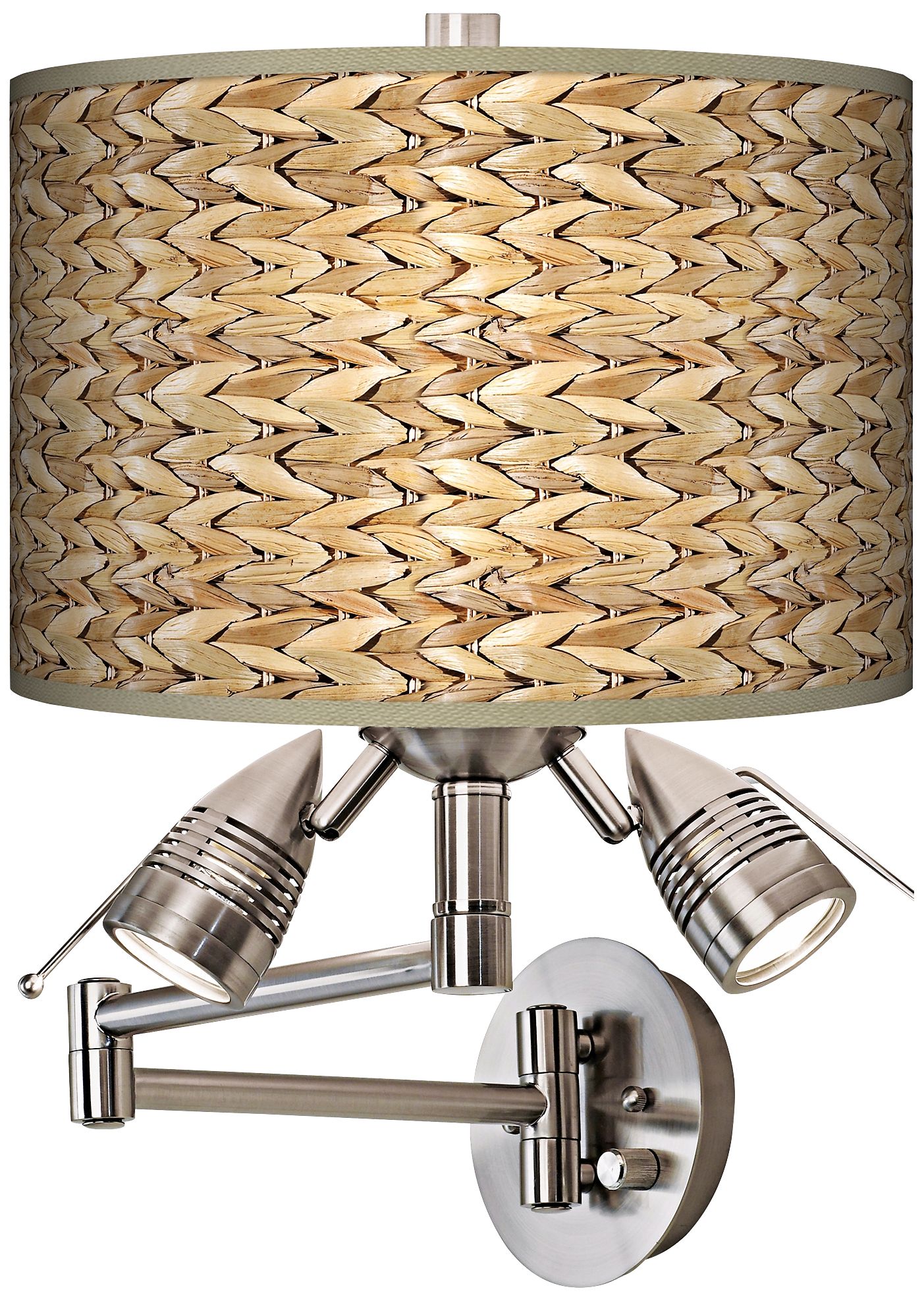 Seagrass Print Pattern Modern Swing Arm Wall Light 26V63 Lamps Plus
