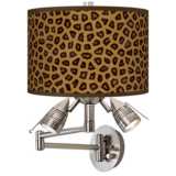 Safari Cheetah Giclee Plug-In Swing Arm Wall Lamp