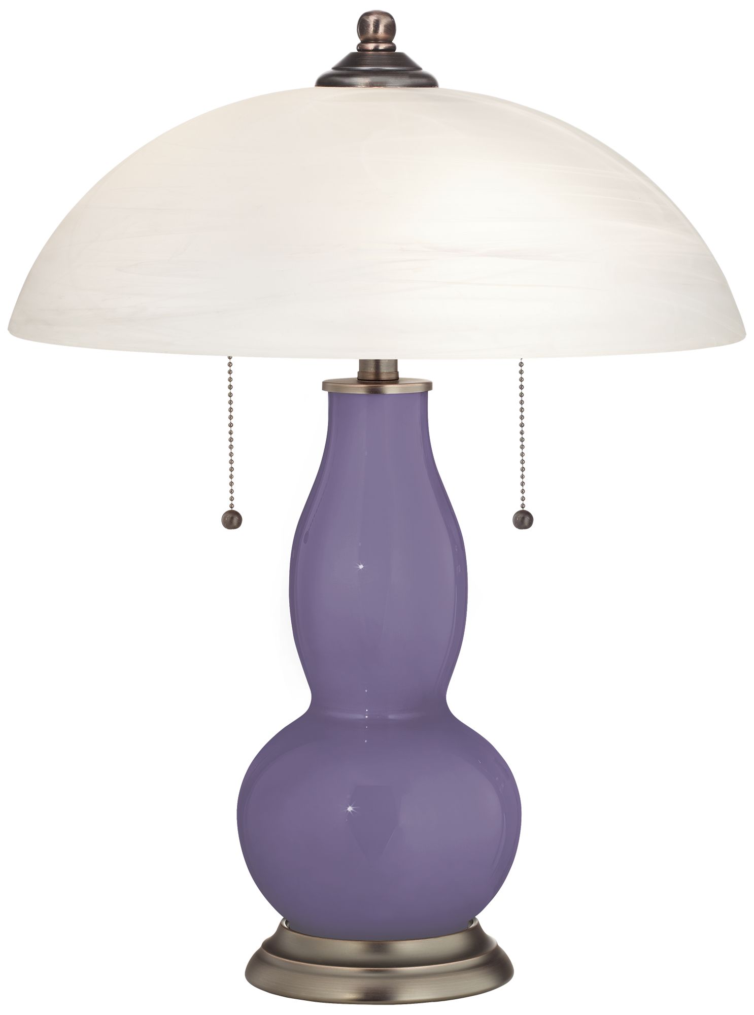 Purple Haze Gourd-Shaped Table Lamp with Alabaster Shade