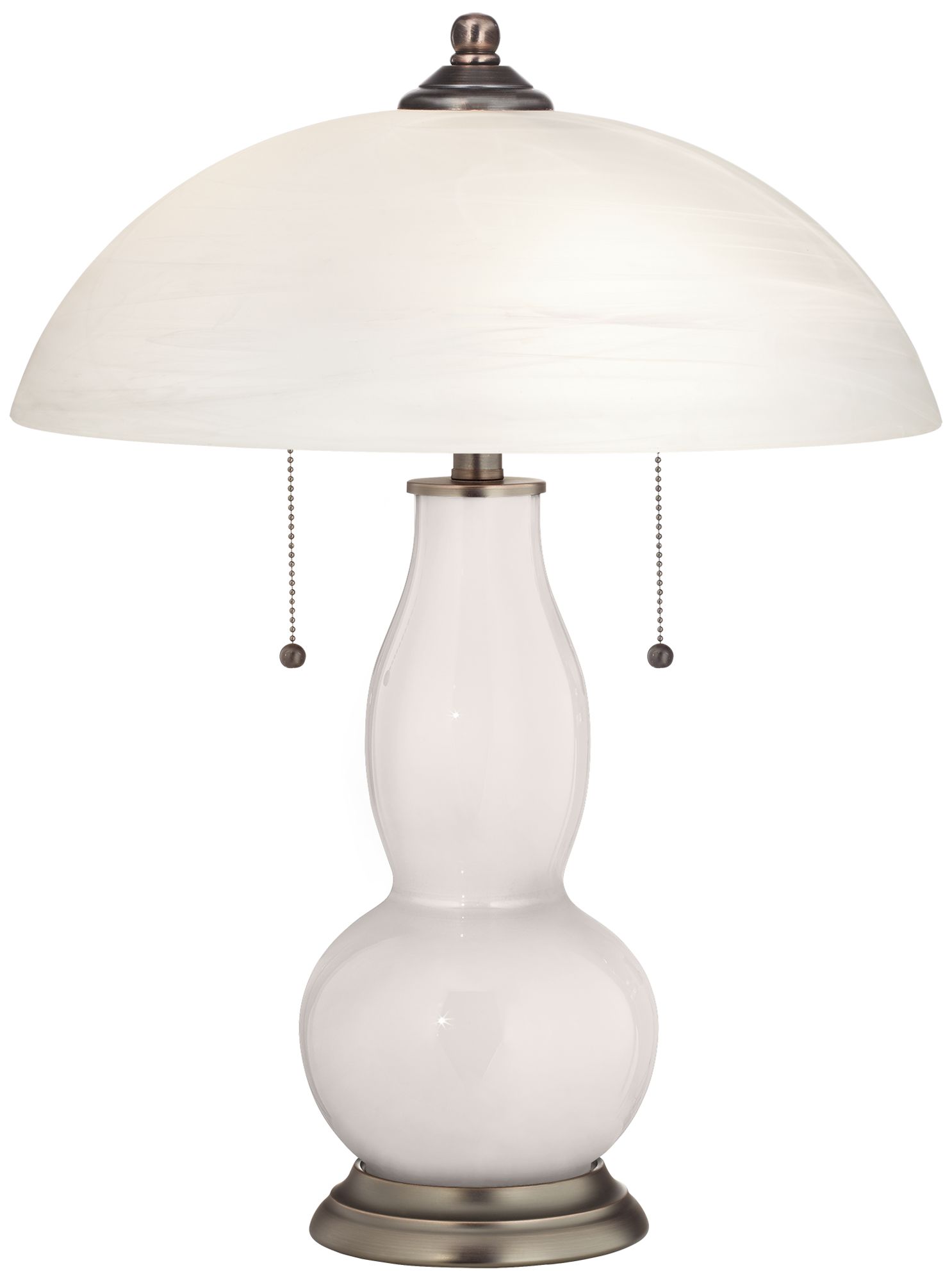 Smart White Gourd-Shaped Table Lamp with Alabaster Shade