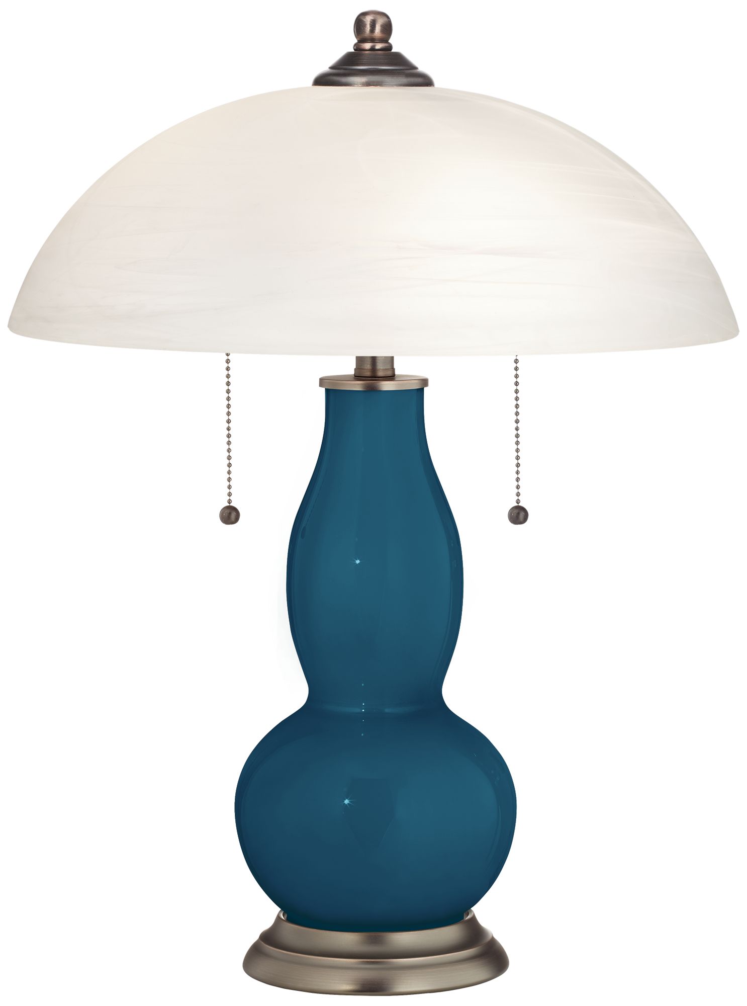 Oceanside Gourd-Shaped Table Lamp with Alabaster Shade