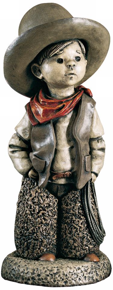 Little Boy Cowboy 18" High Yard Decor Garden Sculpture