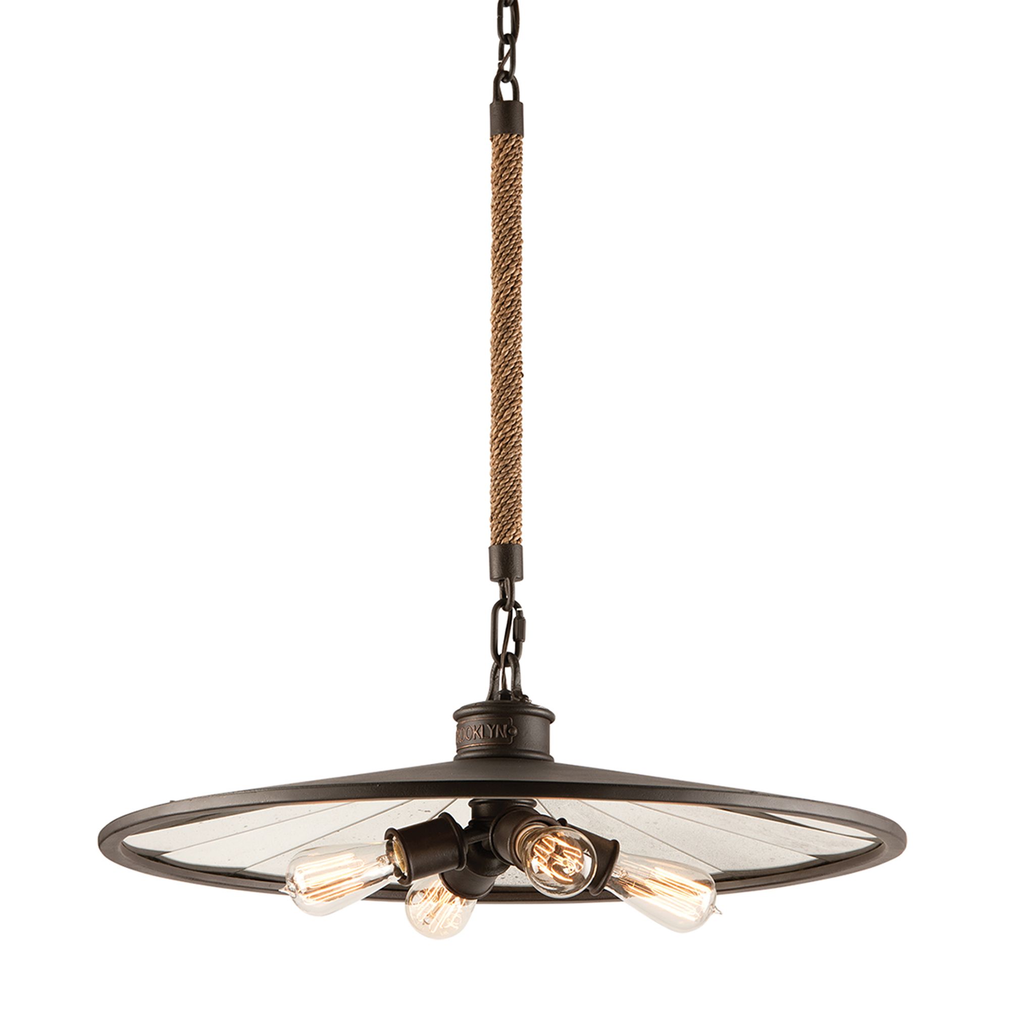Troy Brooklyn 26" Wide Heritage Bronze 4-light Chandelier
