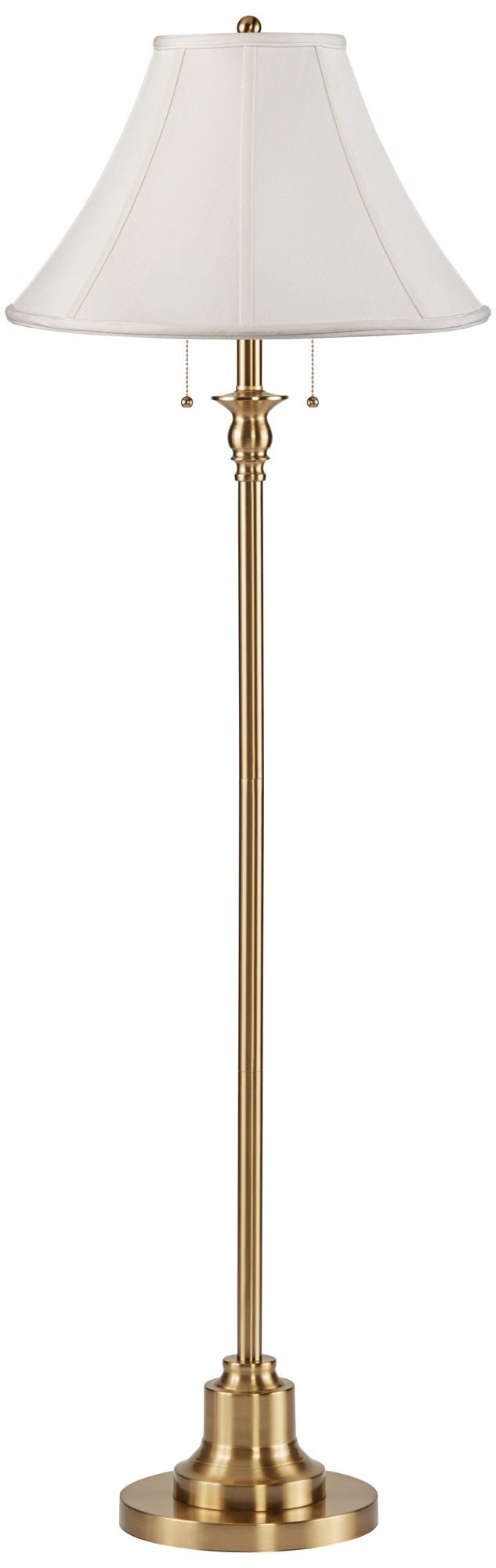 360 Lighting Dyna 58" Antique Brass Shantung Shade Floor Lamp