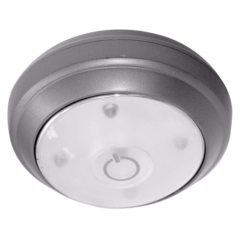 Rite Lite Battery Powered Grey LED Under Cabinet Puck Light