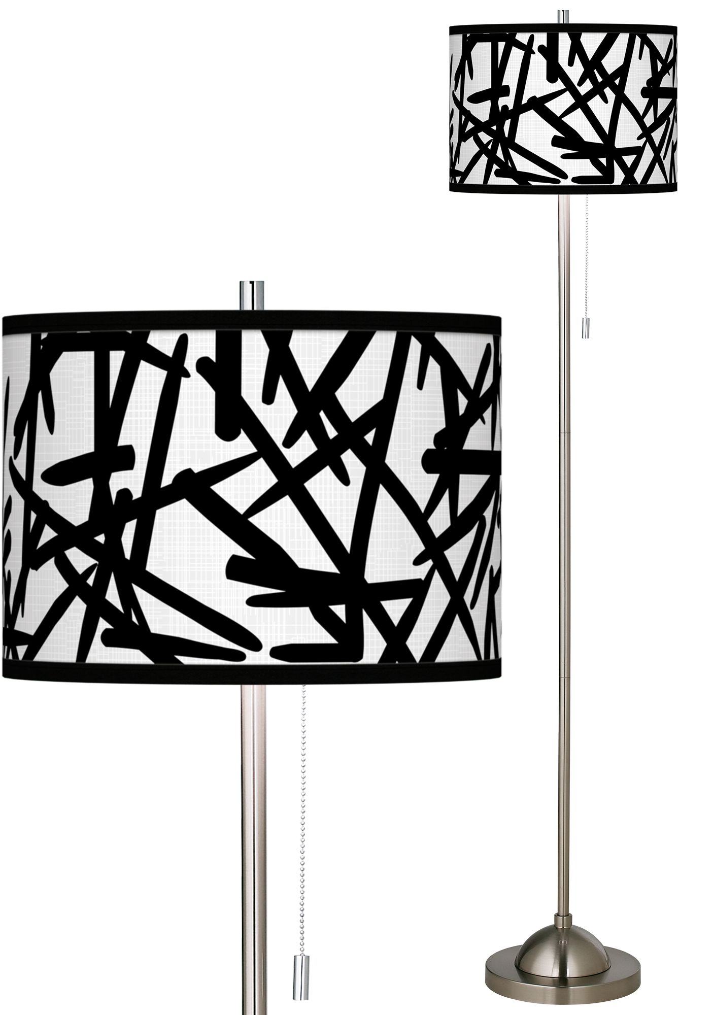 Sketchy Brushed Nickel Pull Chain Floor Lamp 27a26 Lamps Plus