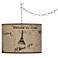 Letters to Paris Giclee Plug-In Swag Chandelier