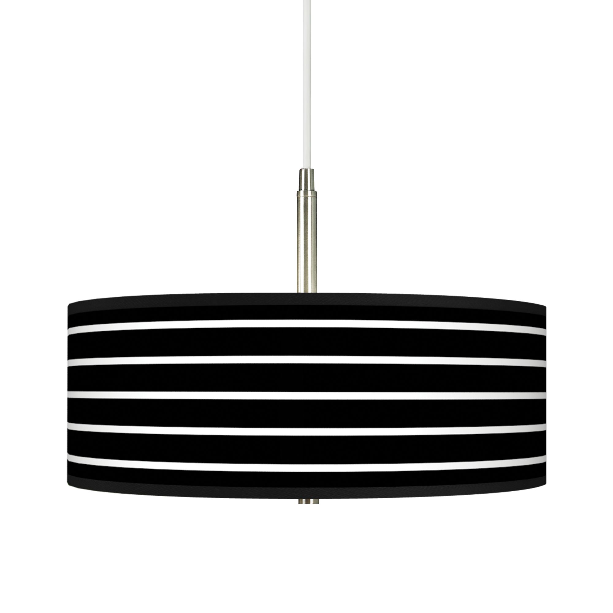 Bold Black Stripe Giclee Pendant Chandelier