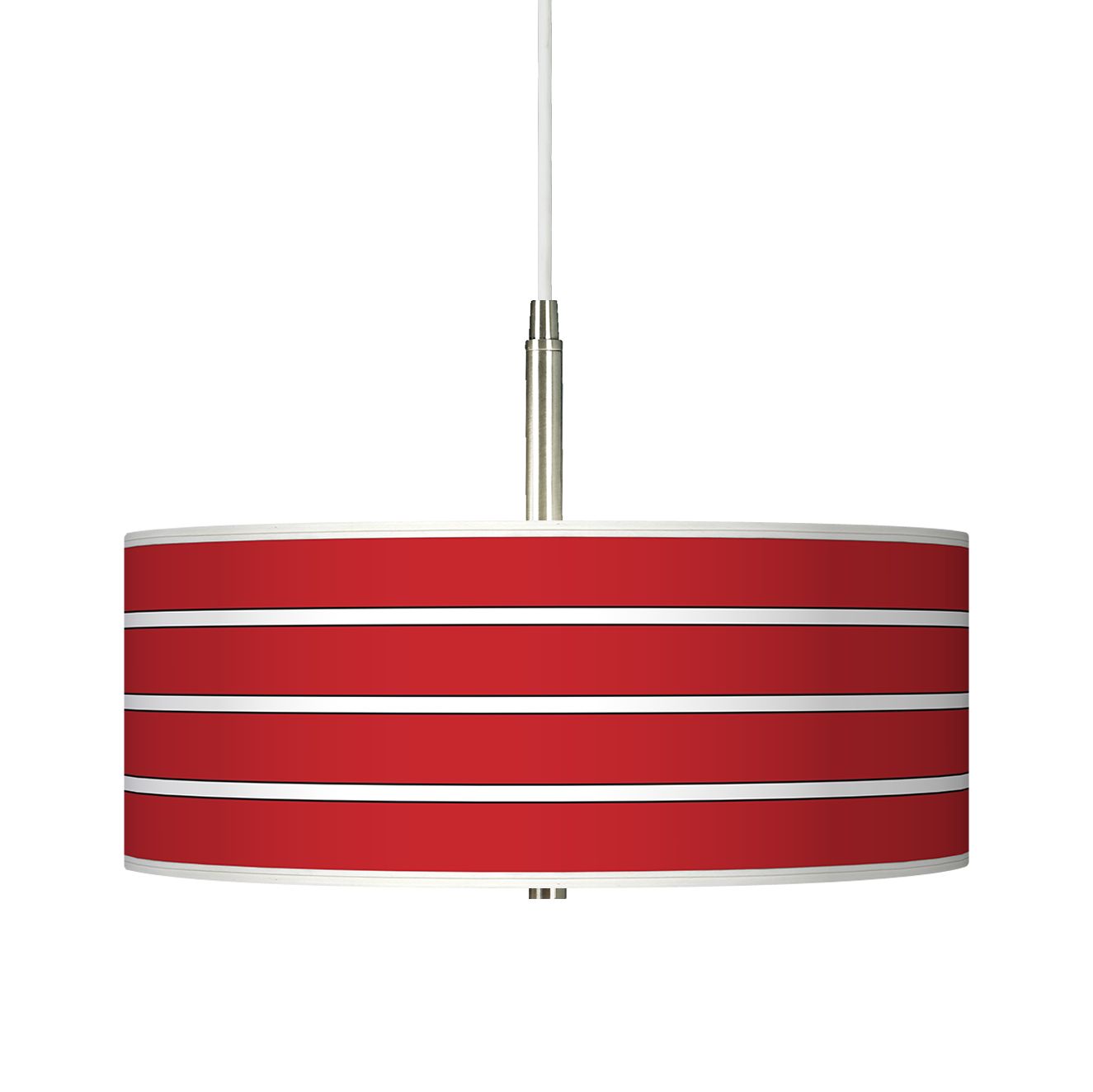 Bold Red Stripe Giclee Pendant Chandelier