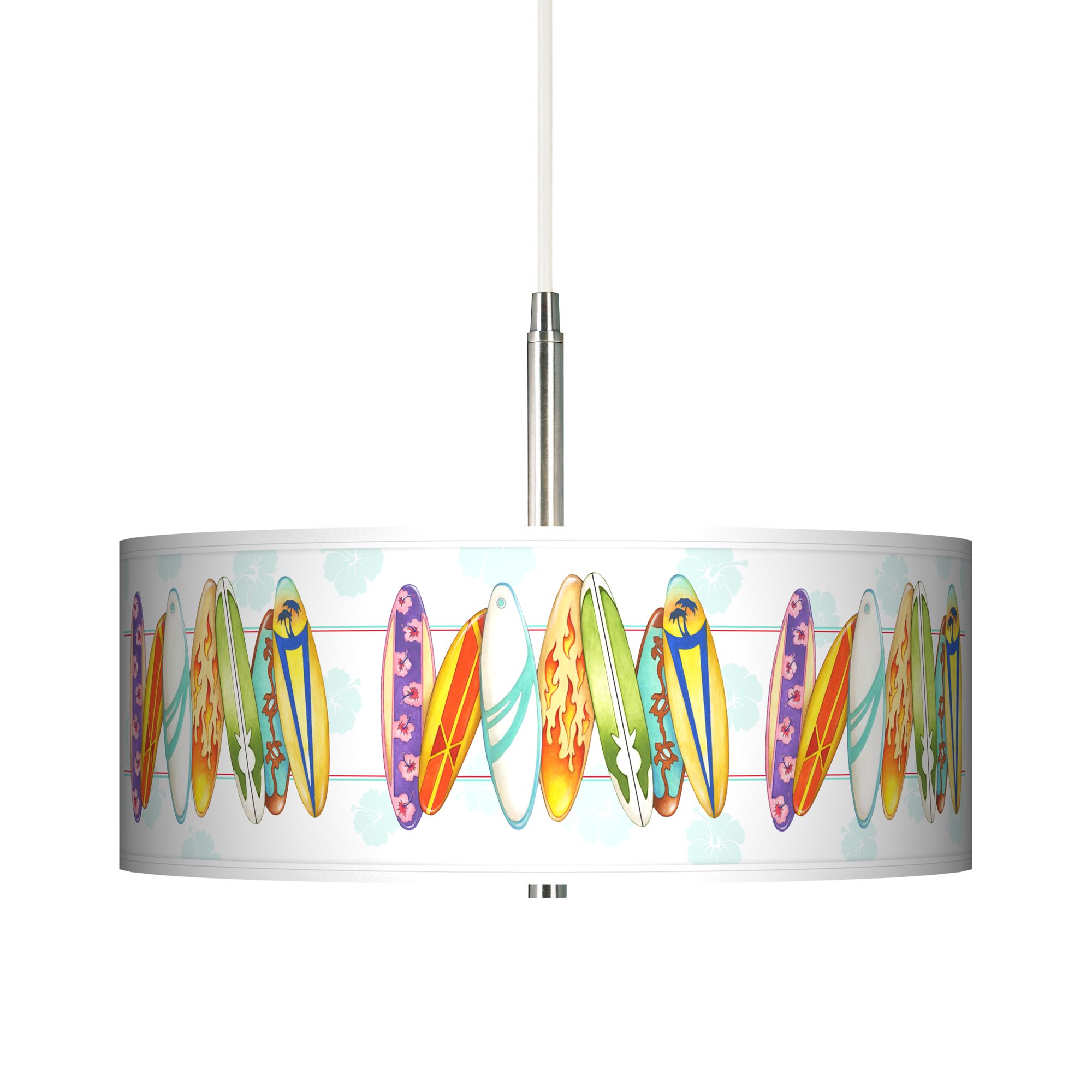 Surfboard Time Giclee Pendant Chandelier